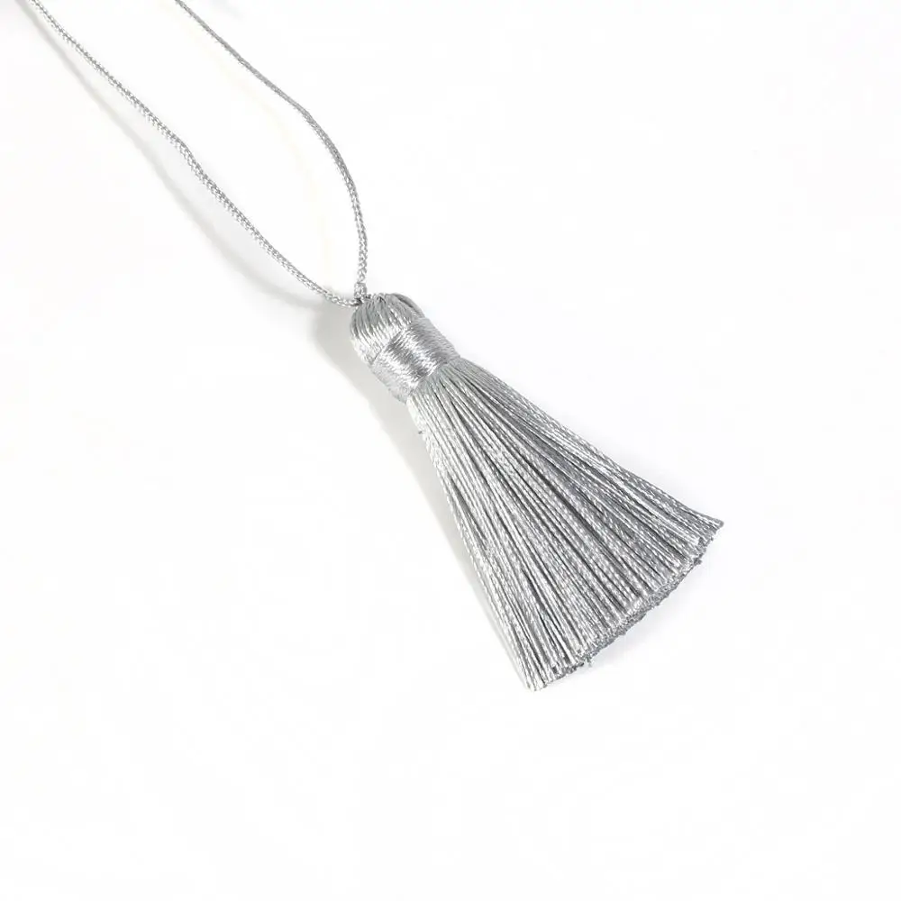 Light Grey 5,5 см шелковая кисточка, тканевая кисточка для самостоятельного изготовления штор, подвесная Подвеска для одежды, ключи, сумка для автомобиля, украшение дома, швейная поставка - Цвет: Light Grey