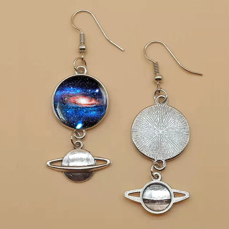Серьги Galaxy Nebula Saturn серьги в космосе астрономические ювелирные изделия