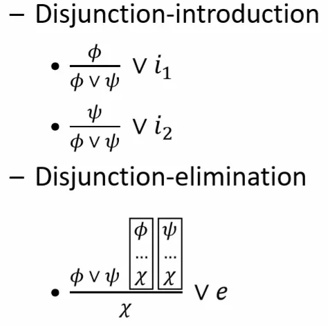 Rules of disjunction