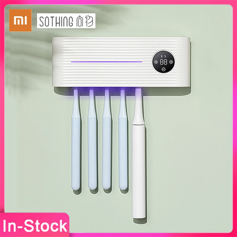 XiaoMi YouPin-Soporte esterilizador de cepillo de dientes, dispensador de pasta dental automático antibacteriano, con luz UV, 2020