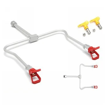 

Tools Metal Extension Pole Double Nozzle Head With Tips Professional Lenghthened Durable Airless Paint Universal Mayitr Portable