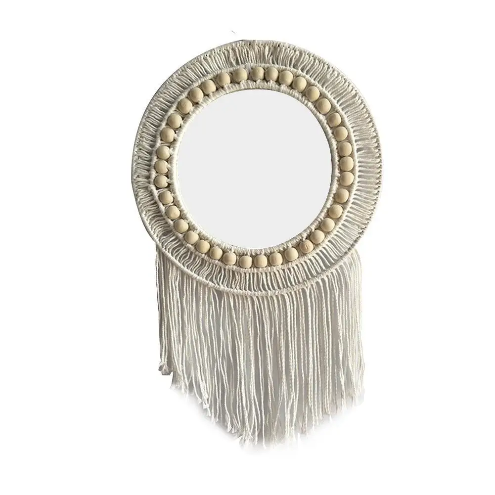 Macrame Wall Hanging Mirror Boho Geometric Decorative Art Craft for Home Livingroom Bedroom Dorm Room Decoration | Дом и сад
