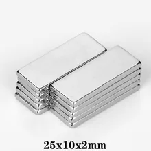 5~100PCS 25X10X2 block Strong Sheet Rare Earth Magnet 25x10x2mm Rectangular Neodymium Magnets Thickness 2 Magnetic 25*10*2 mm