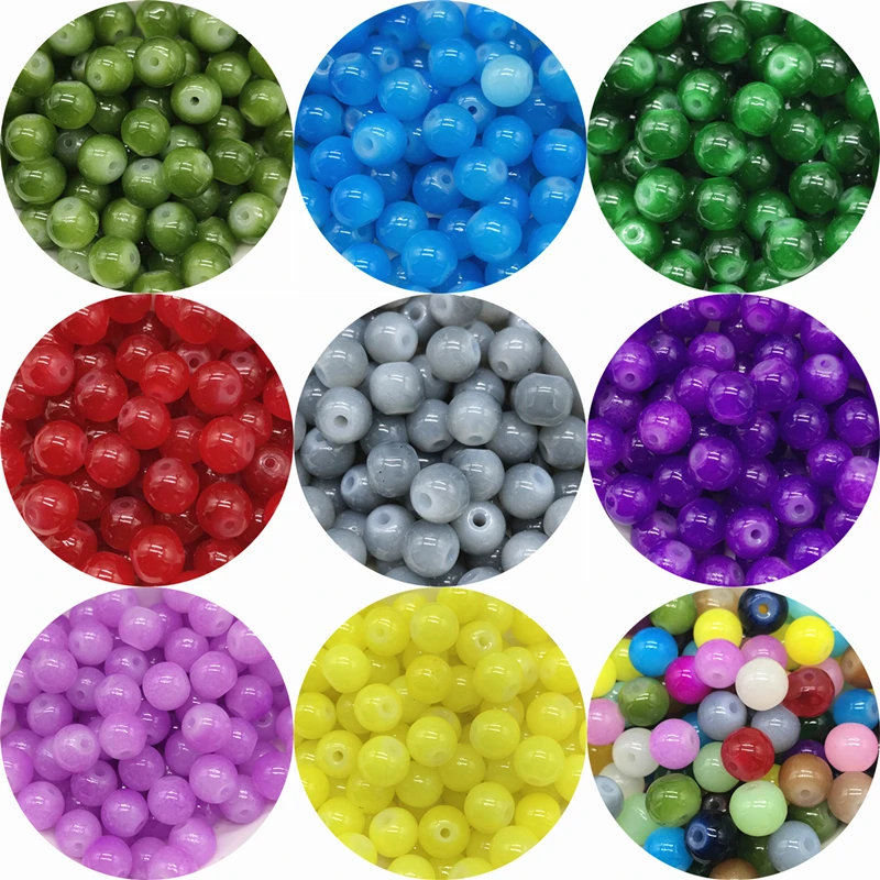 Glass Beads 4mm 6mm 8mm 10mm Round Loose Spacer for Jewelry Making DIY Charms Bracelet Necklace