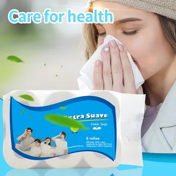 

6 Packs Coreless Toilet Paper Roll Tissue Household Hotel Skin-friendly Tissue Toilet Paper Native Wood Pulp Tissue Napkin Paper