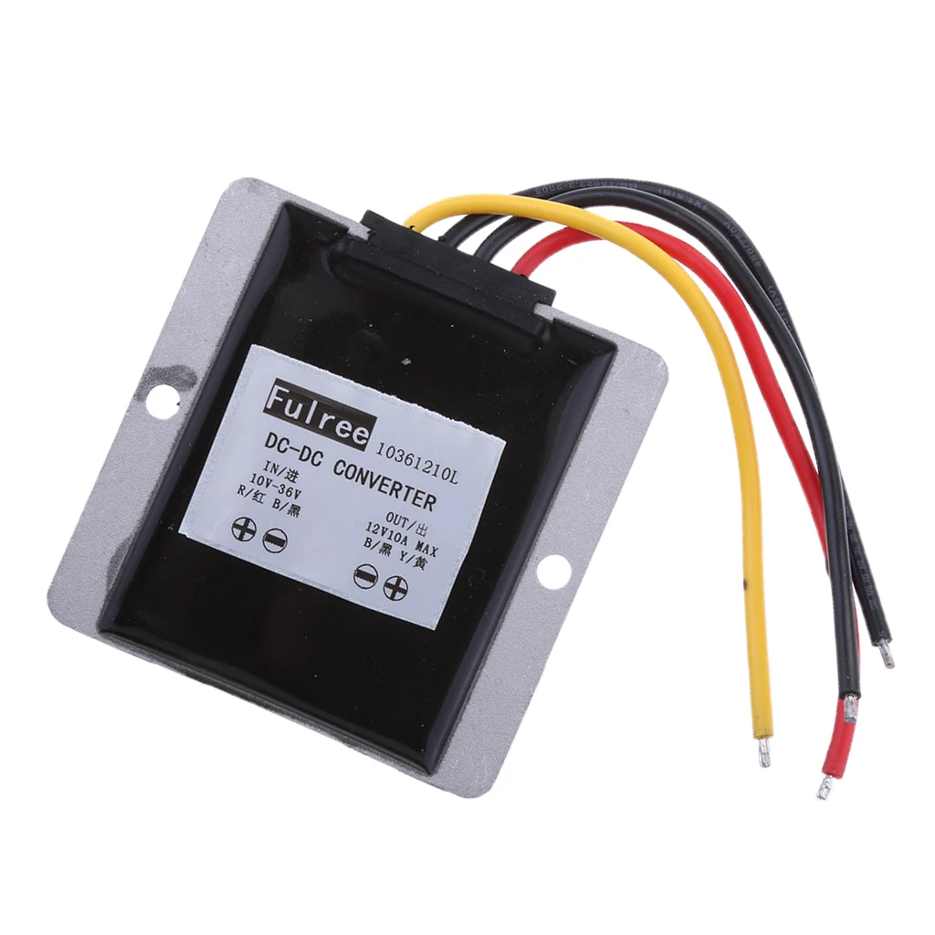 DC 10-36V Шаг вниз до 12V 10A 120W Напряжение редукционный конвертер, водонепроницаемый DC/DC понижающий трансформатор питания