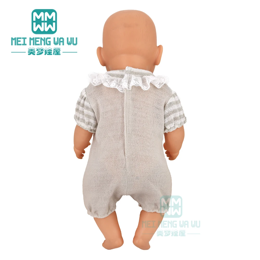 Kleidung für Puppen, passend für 40 cm große Neugeborenen-Puppen, Zubehör, weiche Krabbelkleidung – Detail 23