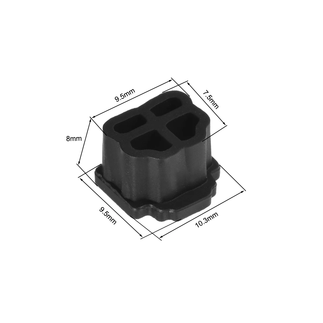 10pcs Uxcell RJ11 Silicone Protector Telephone Modular Port Anti Dust Cap Cover 9.5mmx7.5mm Black rubber end caps