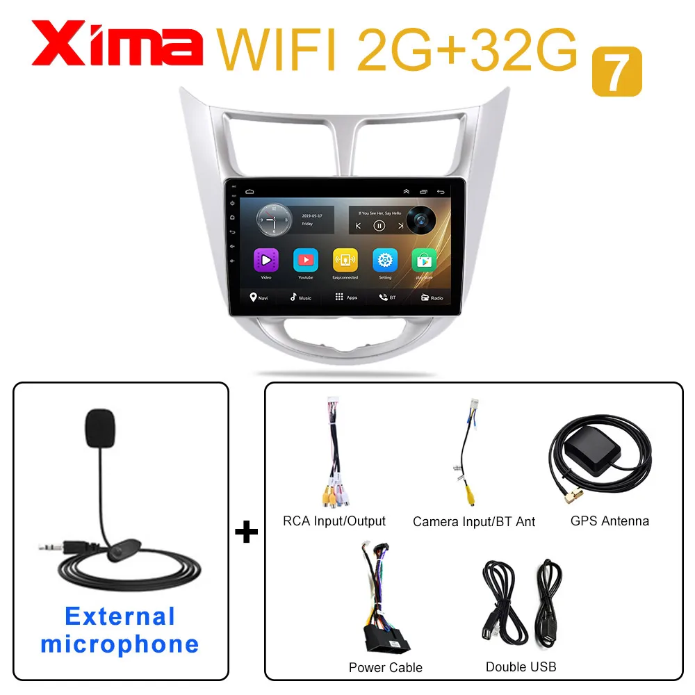 RAM 2G Hy-MIC Xima HD 9 ''Android 9,0 2 din Автомобильный dvd-плеер для современного Solaris accent Verna 2011- автомобильный Радио мультимедийный плеер с автомобилем DAB - Цвет: RAM 2G Hy-MIC