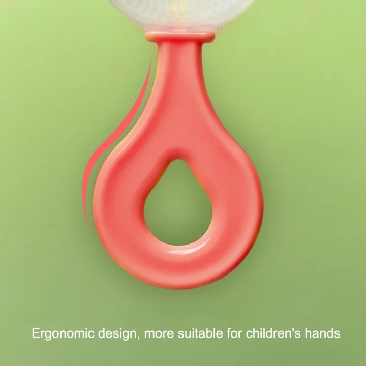 U Shaped Toothbrush 2-12 Ages Kids Toothbrush U-Shape Infant Toothbrush with Handle Silicone Oral Care Cleaning Brush for Baby