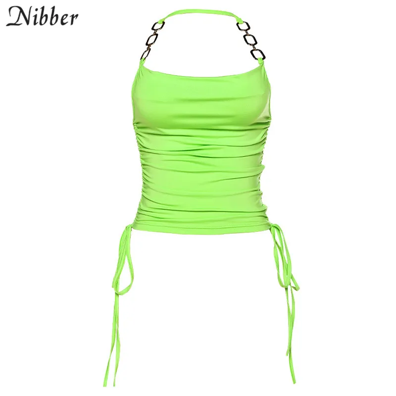 Nibber женские сексуальные платья без рукавов, с открытой спиной, с открытыми плечами, тянущиеся, мягкие, одноцветные, вечерние, весна-лето, стиль - Цвет: Зеленый