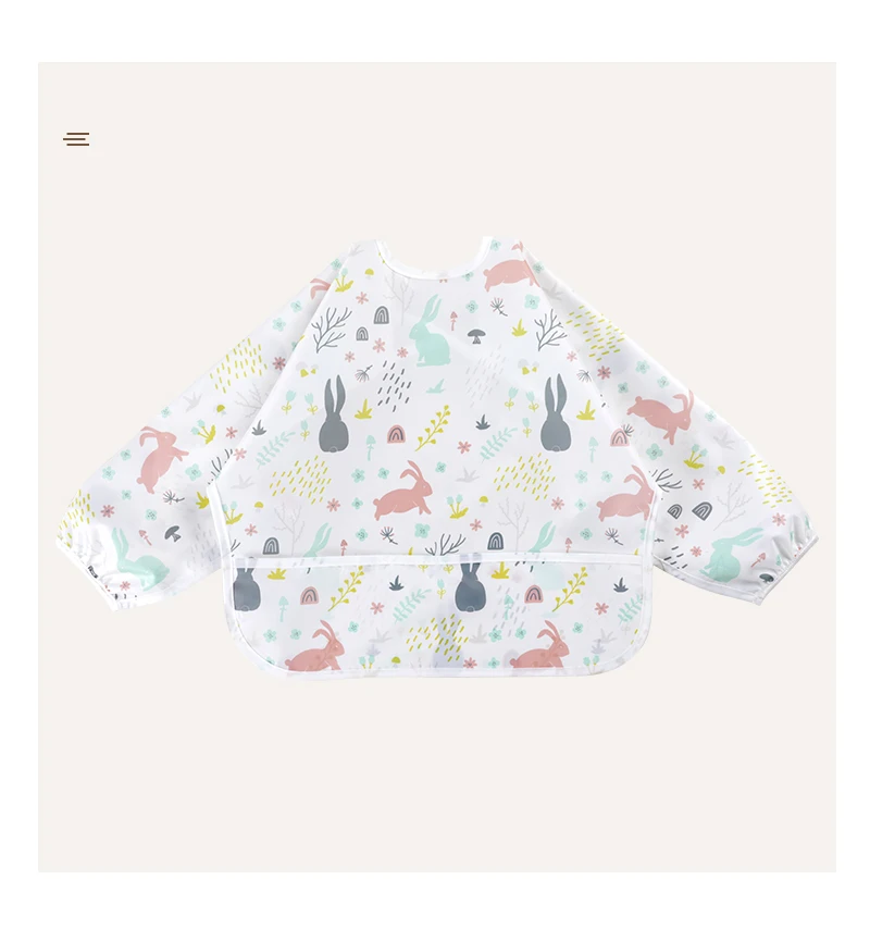 Baby Kids Toddler Long Sleeve Scarf Waterproof Art Smock Feeding Bib Apron Pocket Infant Boys Girls Burp Cloth Banana Bibs baby accessories designer