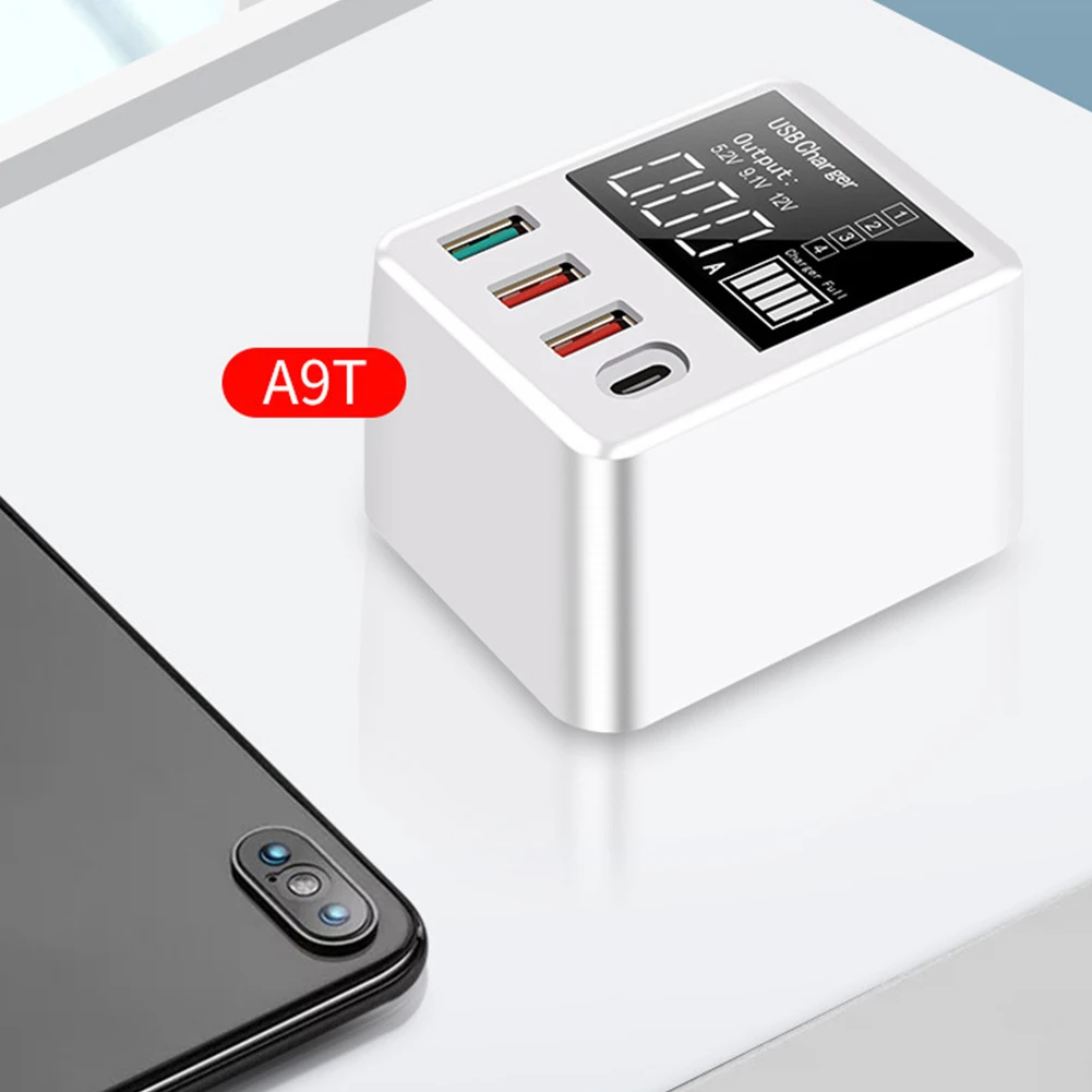 Умный адаптер с 3 портами usb type-C штекер ABS цифровой дисплей портативное светодиодное зарядное устройство для мобильного телефона настенный планшет для путешествий Быстрая зарядка