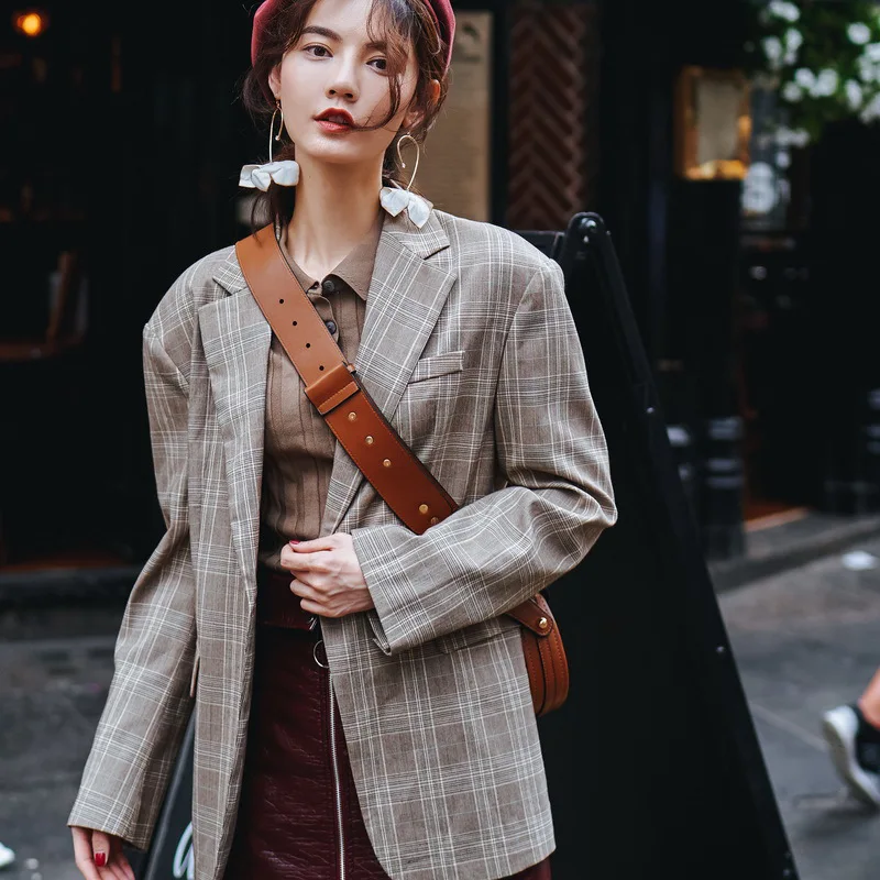 

Retro Pattern Suit Jacket Autumn 2018 New Style Origional Design Brand WOMEN'S Dress Boutique Tops