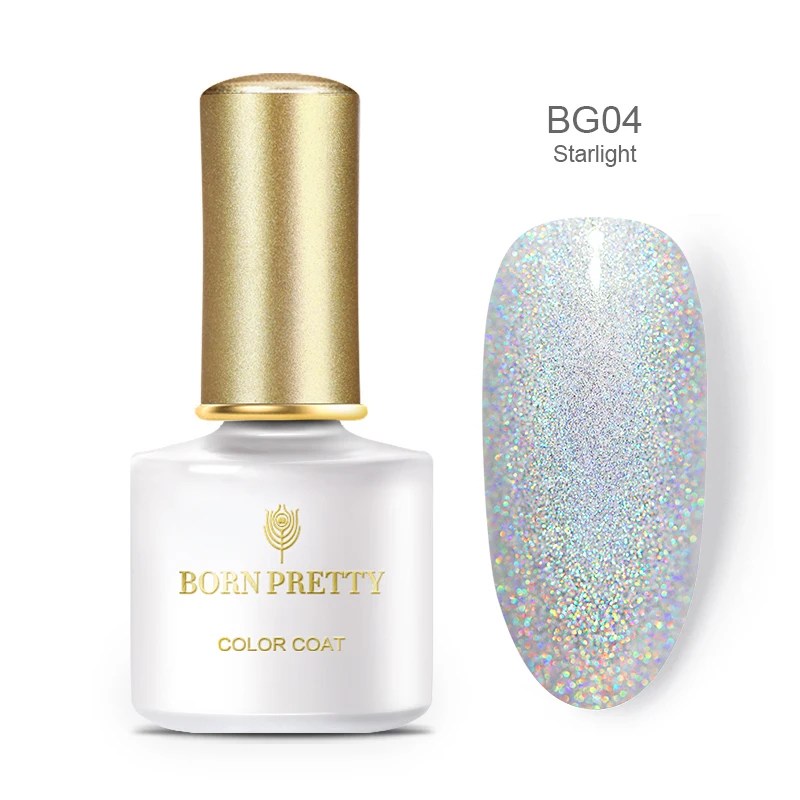 BG04 Born pretty, голографическая блестящая Гель-лак, 54 Цвета, блестящий УФ-Гель-лак для ногтей, нужен УФ-светодиодный лак для маникюра - Цвет: BG04