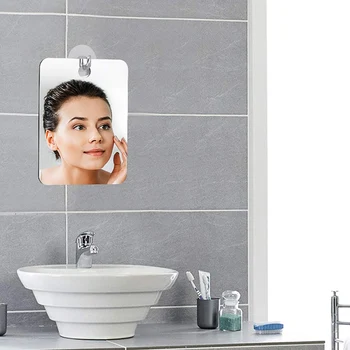 

Acrylic Anti Fog Shower Makeup Mirror Bathroom Fogless Fog Free Mirror Washroom Hanging Shaving Mirror