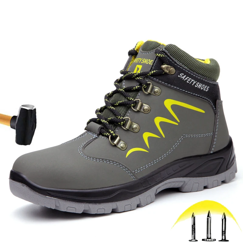 Men's ESD Safety Steel Toe Work Shoes Indestructible Bulletproof Midsole Boots 