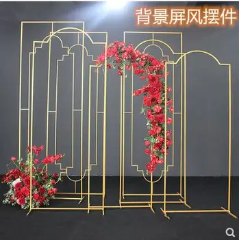

Creative wedding props new iron screen European and American personalized screen stage decoration background ornaments