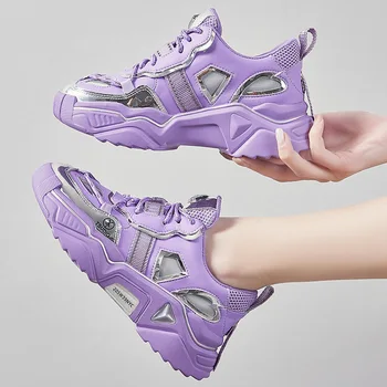 

Reflective Shoes Women Platform Sneakers Fashion Ladies Casual footware Female Leisure Thick Bottom zapatos de mujer Breathable