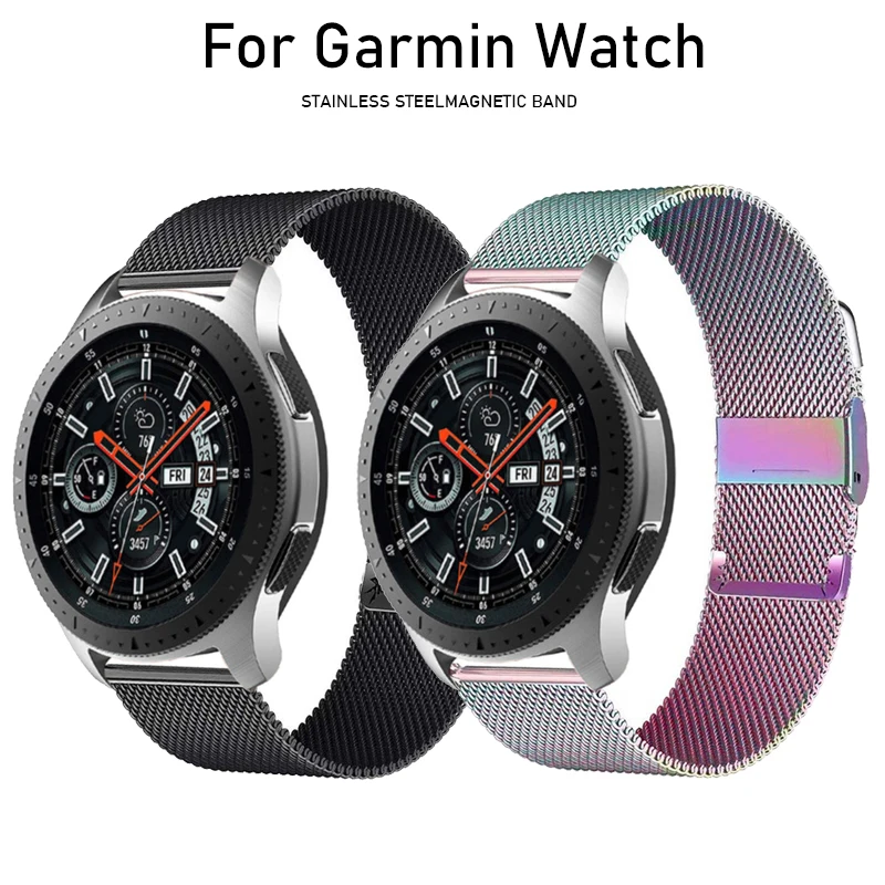 Из нержавеющей стали магнитный для смарт-часов Garmin Vivoactive 4 3 Forerunner 245 645 музыка