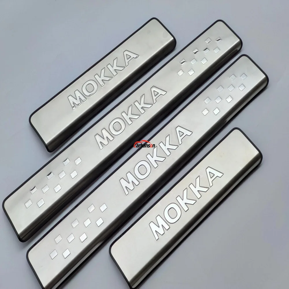Аксессуары для стайлинга автомобилей Opel Vauxhall Mokka, накладки на пороги из нержавеющей стали, защитные накладки, авто-Стайлинг, Наклейка 2013