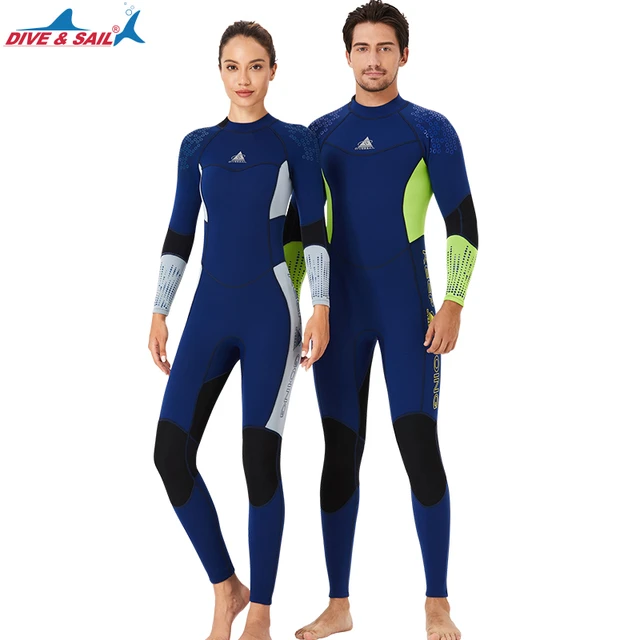 Men Women 3MM Neoprene Diving Suit Black Zipper Warm Mercerized Velvet  Lining Winter Fishing Suit One-piece Wetsuit