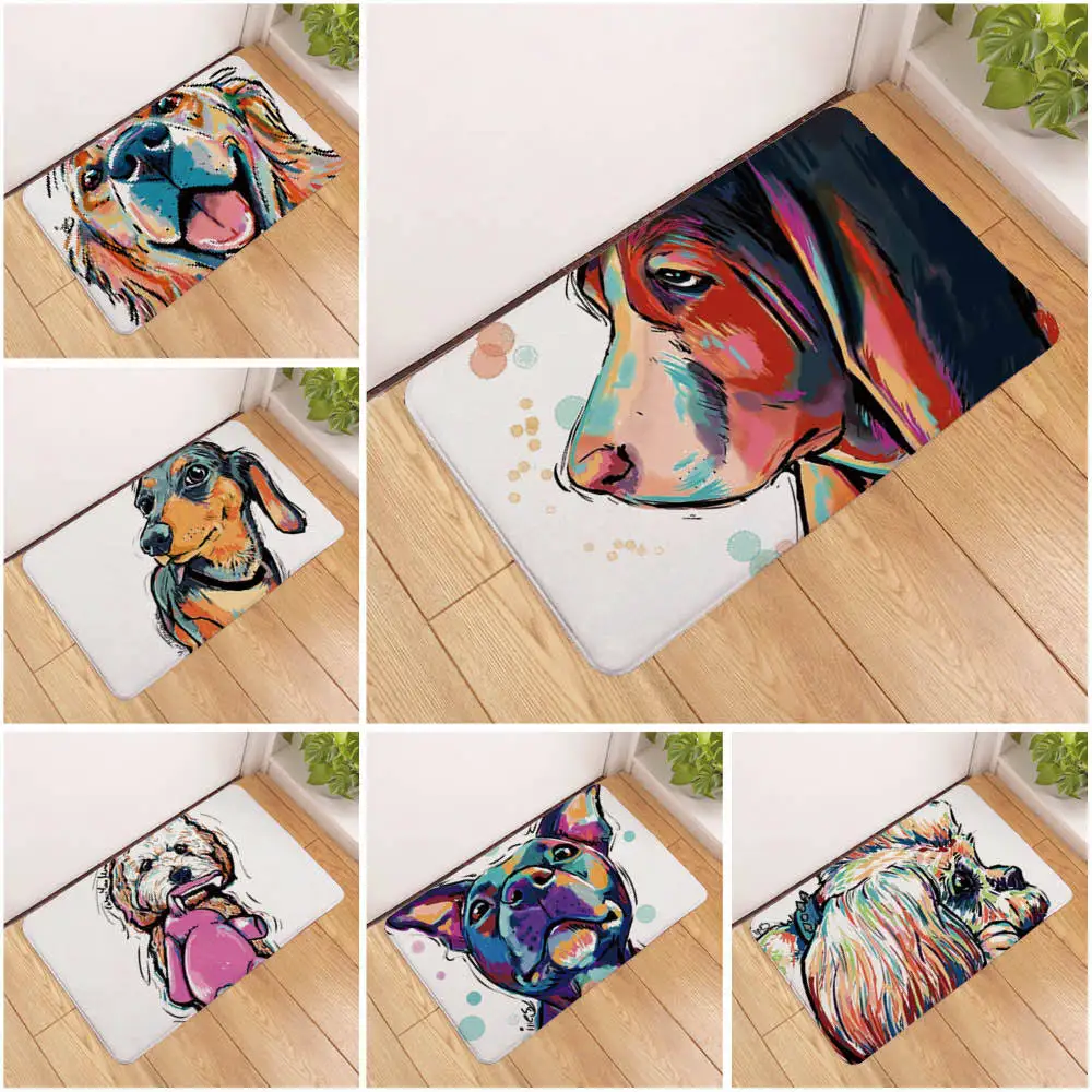 

Sholisa Anti Slip Floor Bath Mat 3D Printed Water Absorption Pet Dog Ainimal Bathroom Carpet Rug Living Room Toilet Door