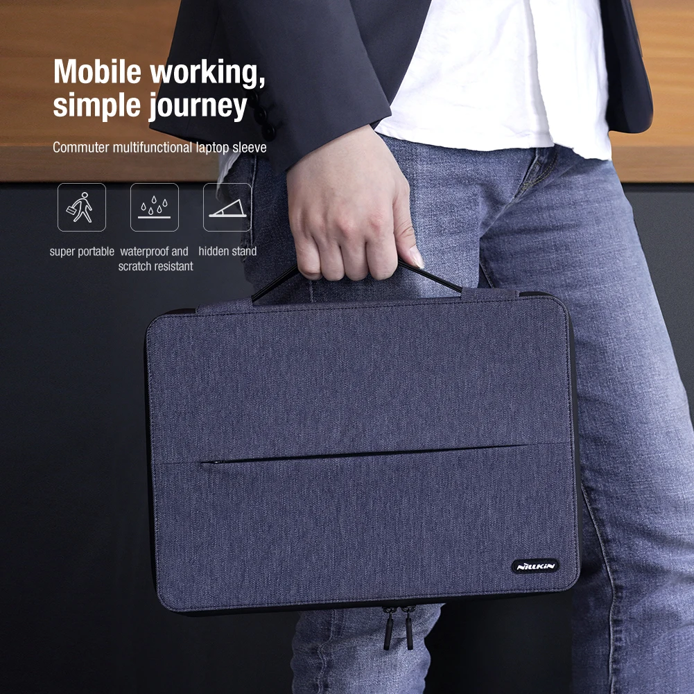 

Nillkin Acme Sleeve For Macbook Pro Air 14 / 16.1 inch Fashion Slim Business Fabric Water-resistant Hidden Stand Laptop Bag