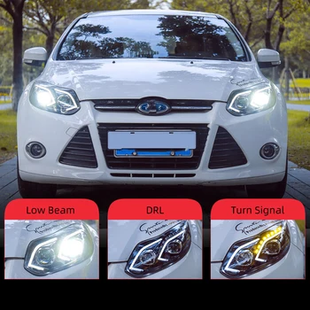 

Car Styling For Ford Focus headlights For 2012 2013 2014 Focus head lamp led DRL front Bi-Xenon Lens Double Beam HID KIT