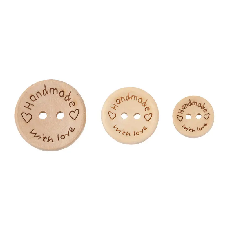 50Pcs 2Hole Natural Wooden Buttons handmade with love wood Button For Scrapbooking Craft DIY Baby Clothing Sewing Accessories 50Pcs 2Hole Natural Wooden Buttons handmade with love wood Button For Scrapbooking Craft DIY Baby Clothing Sewing Accessories