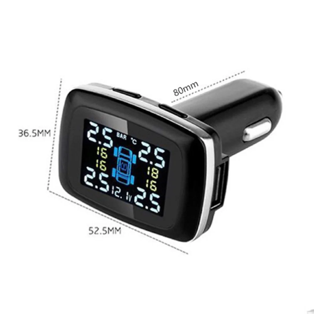 Автомобильное зарядное устройство Usb Smart car TPMS USB lcd цветной дисплей Система контроля давления в шинах с датчиком