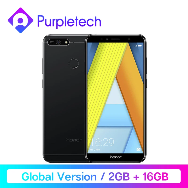 Honor 7A, глобальная версия, Google Play, 2 ГБ, 16 ГБ, Восьмиядерный процессор Snapdragon 430, 5,7 дюйма, передняя, 720 МП, задняя, 3000 МП, P, мА/ч, 2 sim