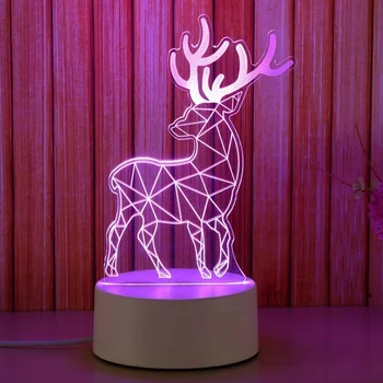 

LED Night Light USB Interface Seven Color Gradient 3D Desk Lamp Creative Children Friends Gift Desk Lamp