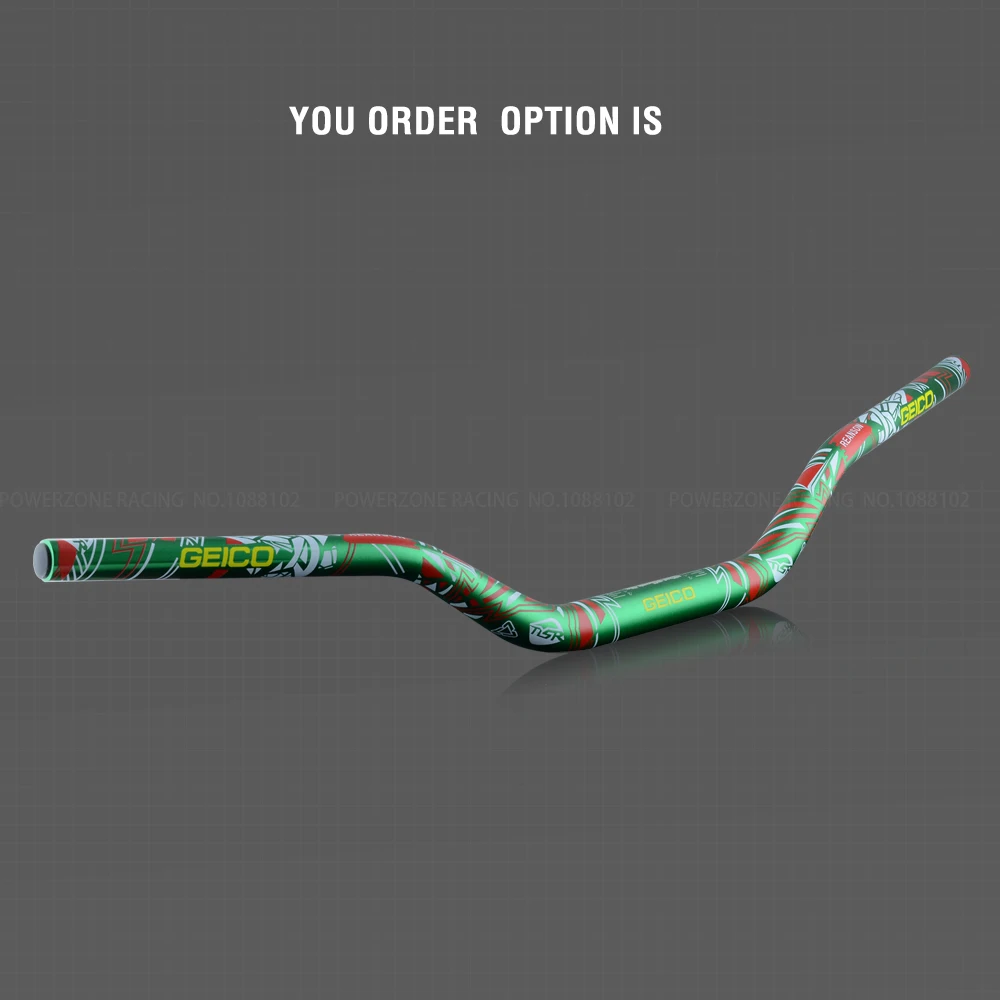 Green Серая алюминиевая 28 мм 1-1/" Руль для moto rcycle moto MX CR CRF CRM XR YZ YZF WR WRF DR DRX RM РМЗ EX 85 125 200 250 400 650 - Цвет: Green