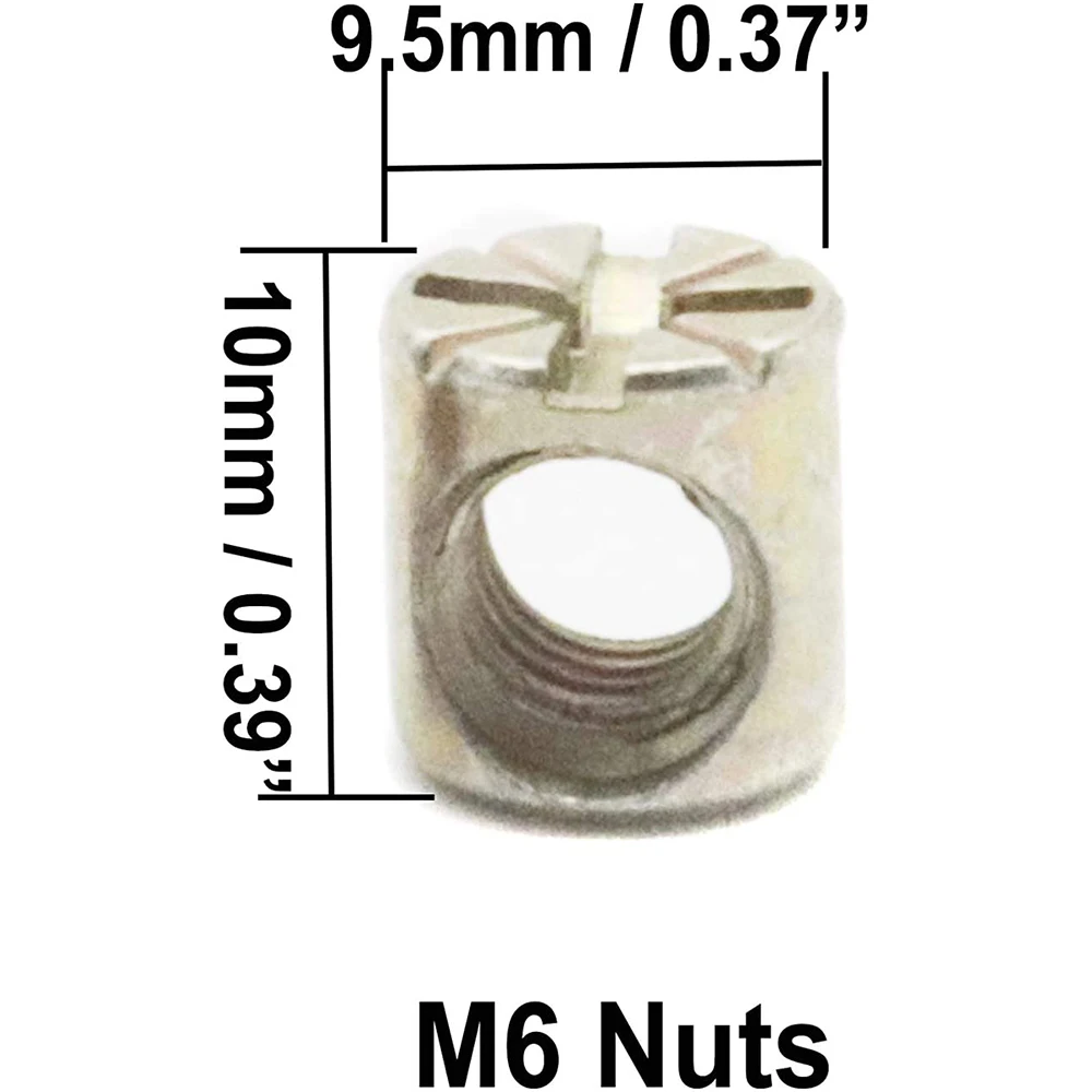 Crib Screw Replacement Kit 25 Sets M6x40mm/50mm/60mm/70mm/80mm Hex Drive Internal Screw Nut Chair Furniture Assortment Kit