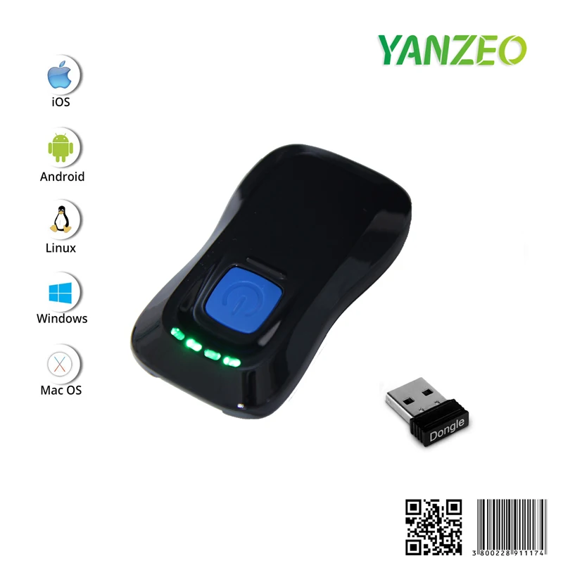 YANZEO P2000 1D 2D Bluetooth сканер штрих-кода 1D 2D Bluetooth 2,4 ГГц Беспроводная передача беспроводной считыватель штрих-кодов