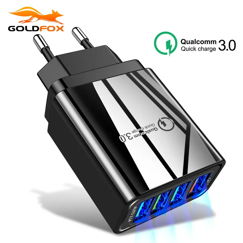 Быстрая зарядка 3 0 4 USB зарядное устройство мобильный телефон Talets ноутбук QC3.0