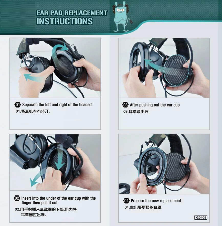 Tactical Earmuffs Silicone Or Sponge For Z-Tactical Sordin Headphones Comtac I II III Headset Accessories