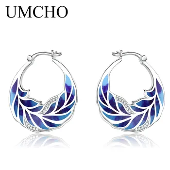 

UMCHO Handmade Enamel Flower Clip Earrings for Women Cubic Zircon Leaf Color Fashion Designer Jewelry Party Elegant Wedding Gift