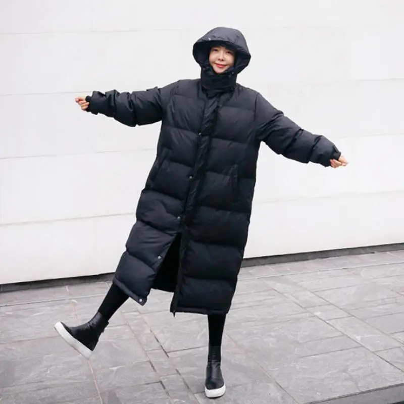 Зимняя куртка из хлопка, женские парки, теплое Утепленное зимнее пальто, женская Свободная куртка, Длинная зимняя женская куртка, пальто Q1844