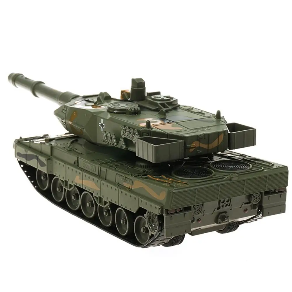 1/40 немецкий 2A6 вращающийся Танк модель тяните назад автомобиль с музыкой игрушка со светодиодом