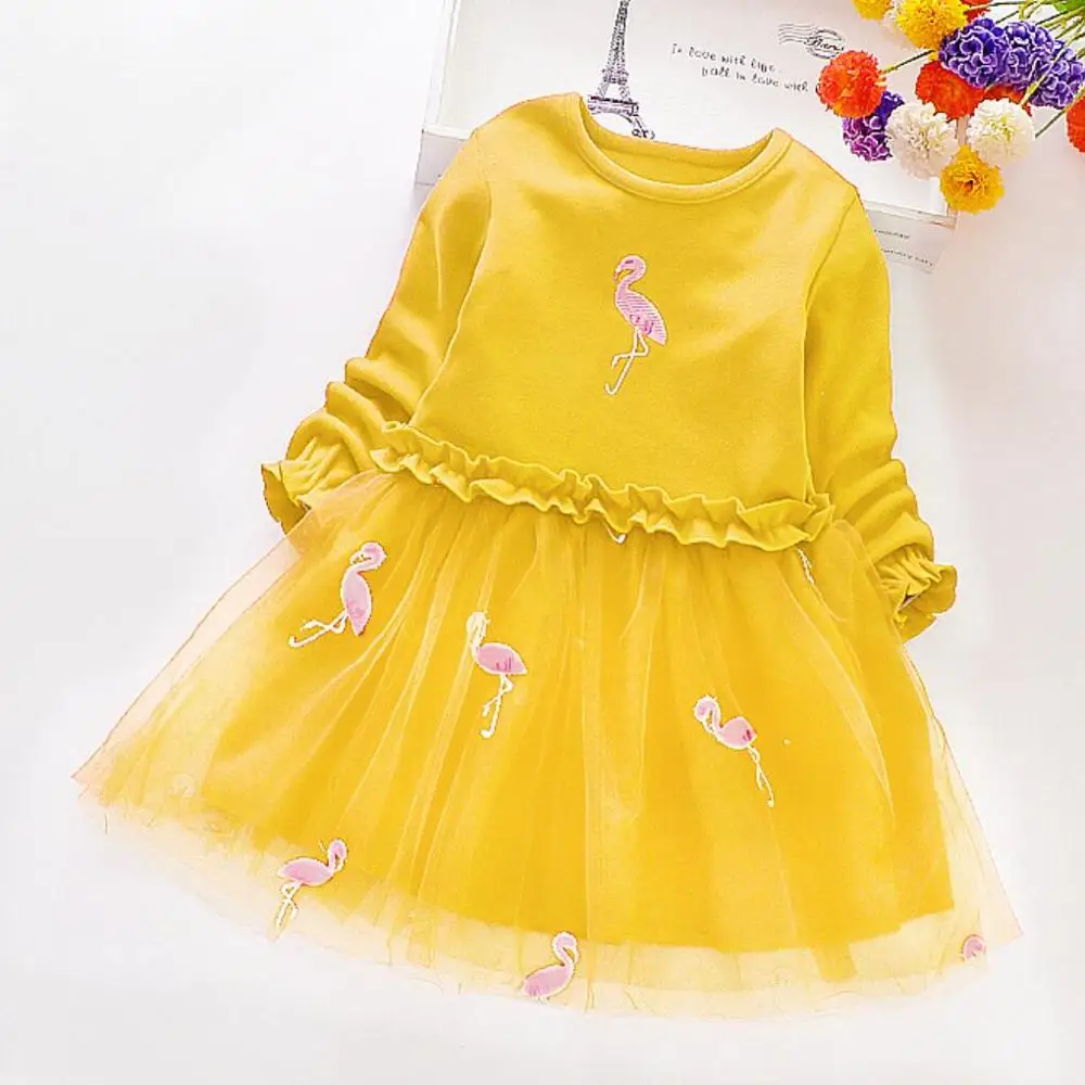 Осенне-зимнее рождественское платье для девочек; праздничное платье принцессы на день рождения на Хэллоуин; Детские платья; Vestidos; одежда - Цвет: yellow