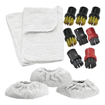 

Steam Cleaner Pad Cloths,Tool Terry Pad Covers,Nylon+Copper Wire Brush Tool Nozzles,for Karcher Steam Cleaners