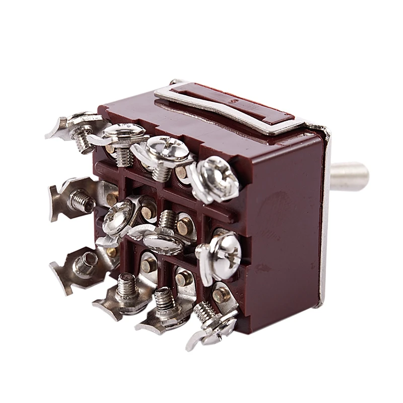 AC 15A/250V 10A/380V 12 Винтовые клеммы Вкл/вкл 4PDT тумблер