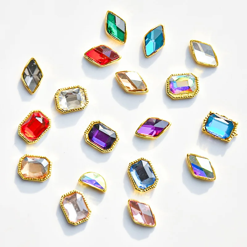 10pcs Nail Art Charm Diamond Shiny Crystal Metal Manicure Supplies DIY Alloy Rhinestone Accessories 3D Decoration | Красота и