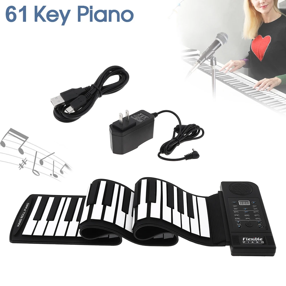 KONIX PU61S Гибкий цифровой дисплей 61 клавиша 128 тонов ритмов детские игрушки