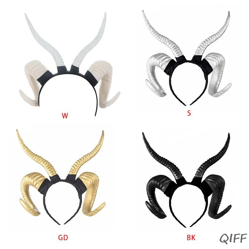 

Adult Kids Gothic Faux Antelope Sheep Horn Headband Forest Animal Cosplay Costume Hair Hoop Halloween Party Photo Props Headwear
