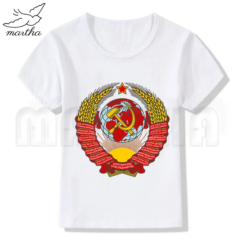 CCCP/белая футболка Футболка с принтом героями мультфильмов дизайнерские Детские