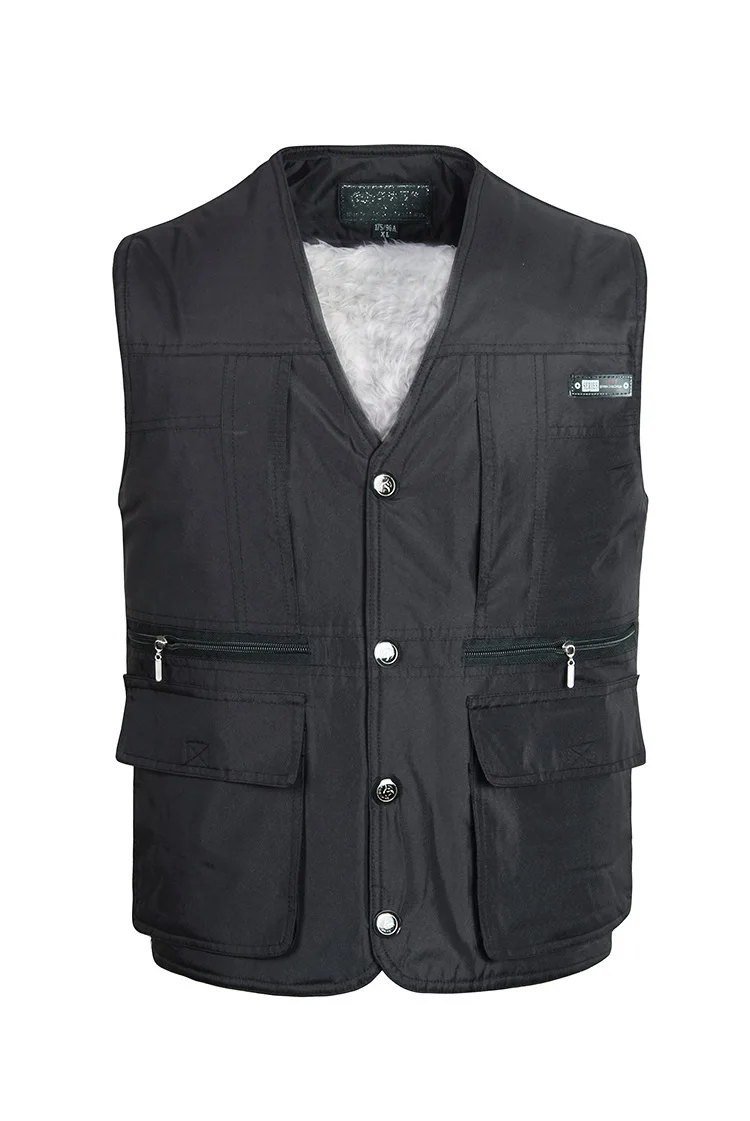 Мужской жилет среднего возраста, толстый теплый зимний мужской жилет, большой размер, жилет для папы, кудрявый