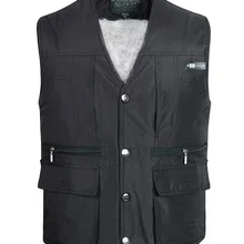 Мужской жилет среднего возраста, толстый теплый зимний мужской жилет, большой размер, жилет для папы, кудрявый